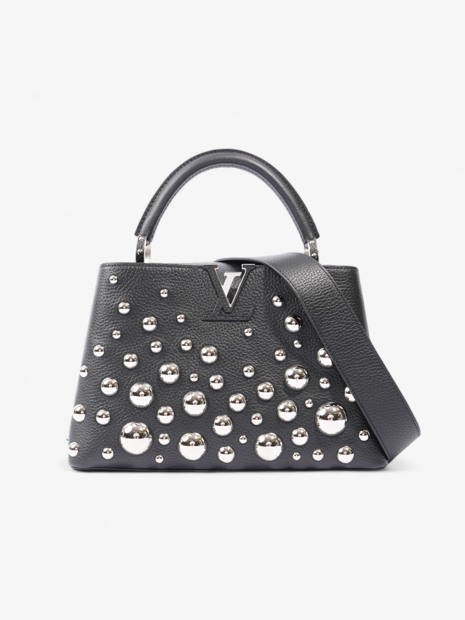 Louis Vuitton X Yayoi Kusama Narcissus Garden Capucines MM Black Leather