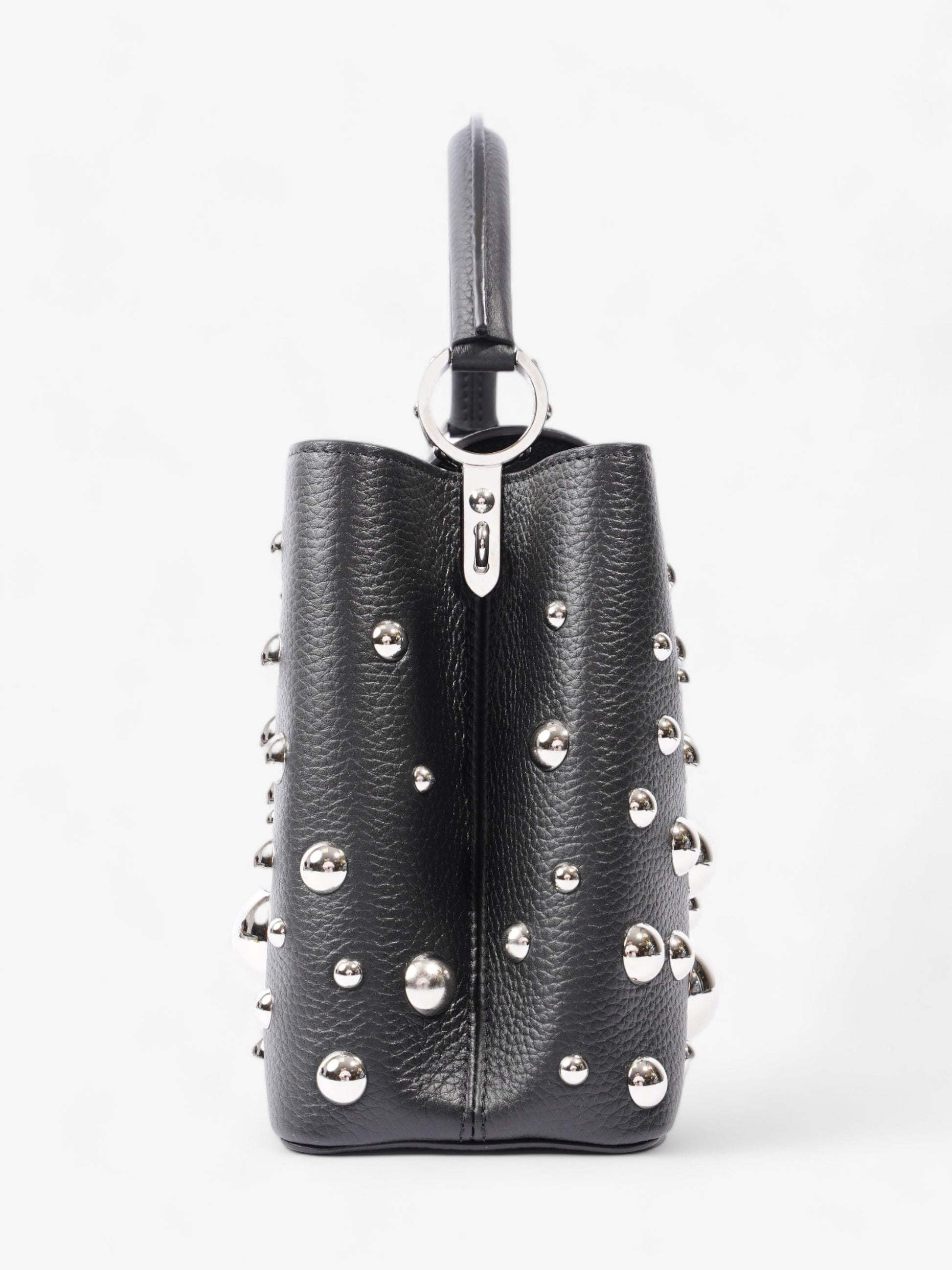 Louis Vuitton X Yayoi Kusama Narcissus Garden Capucines MM Black Leather