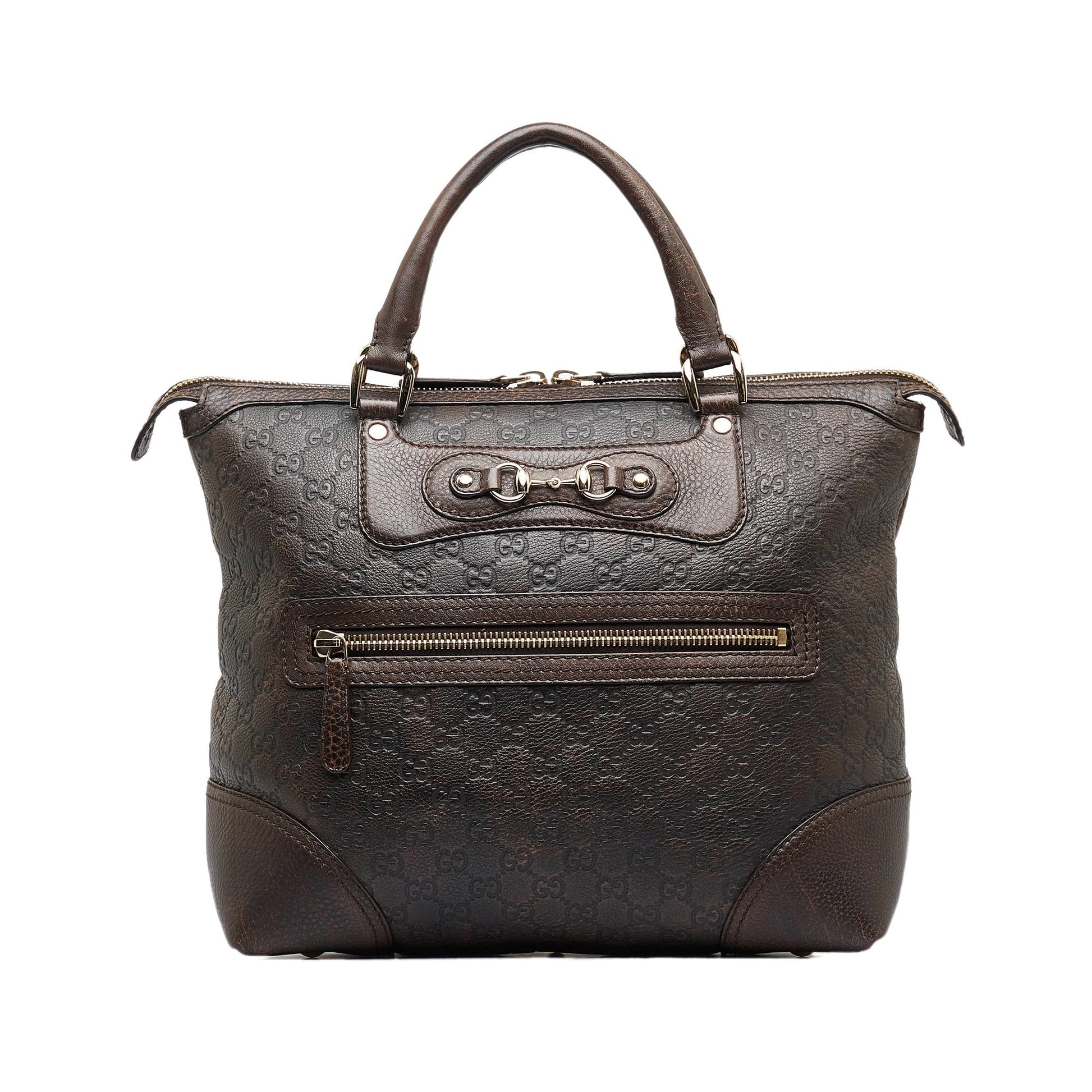 Gucci Guccissima Brown Leather Tote Style 3