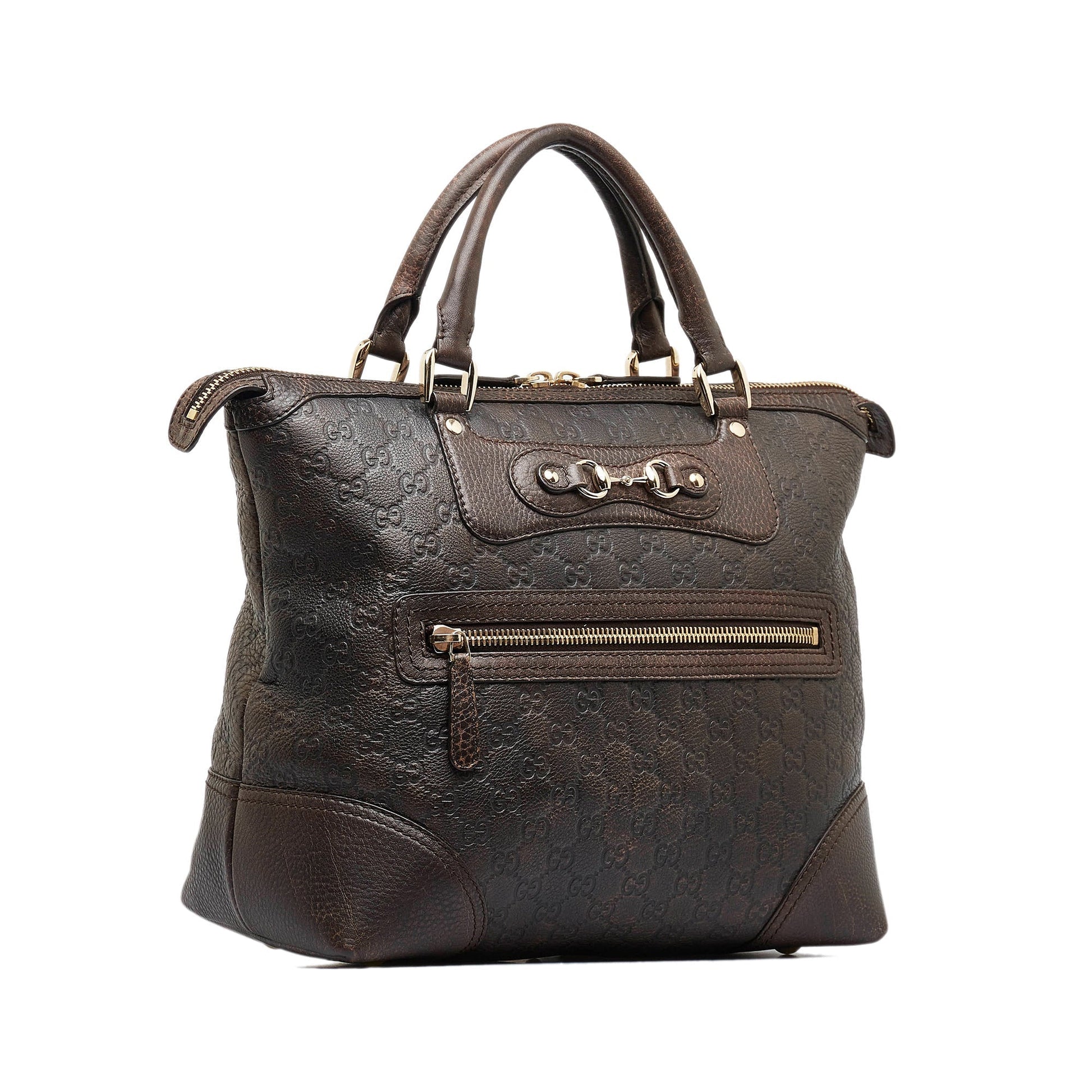 Gucci Guccissima Brown Leather Tote Style 3