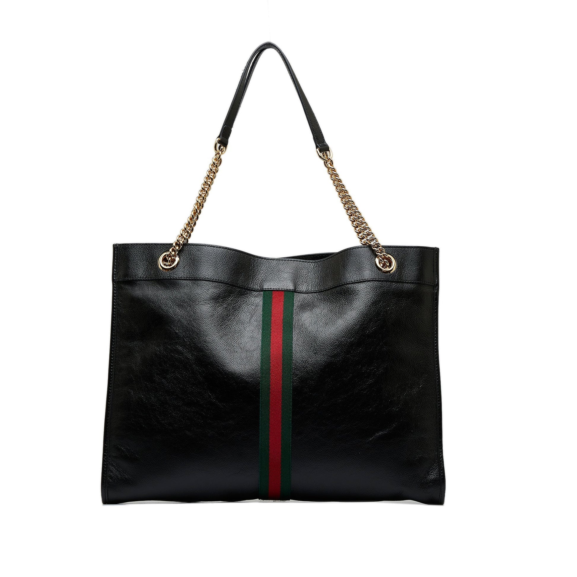 Gucci Black Leather Chain Tote