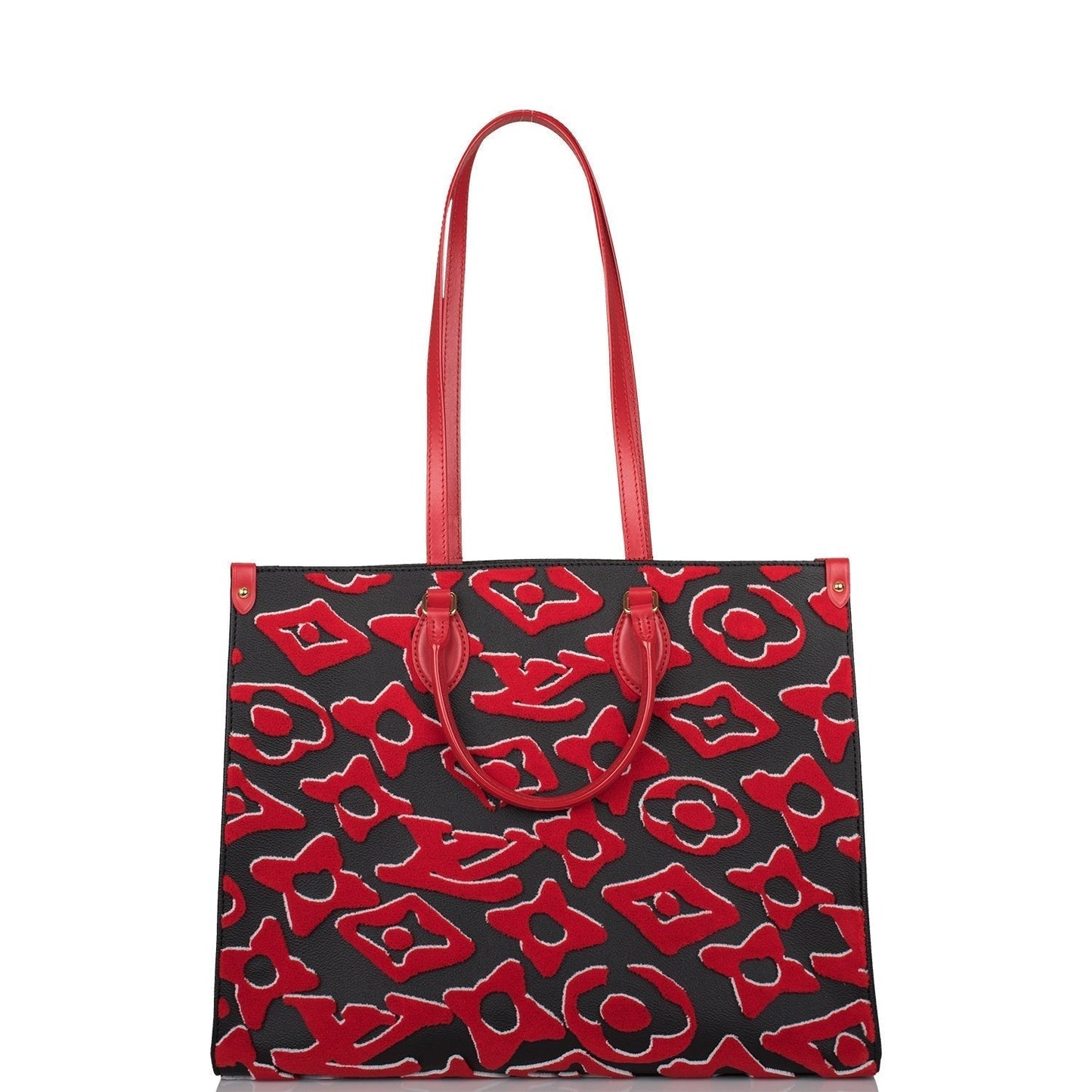 Louis Vuitton x UF Black and Red Tufted Monogram OnTheGo GM Tote