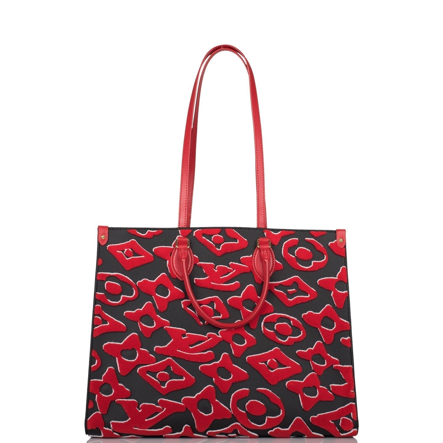Louis Vuitton x UF Black and Red Tufted Monogram OnTheGo GM Tote