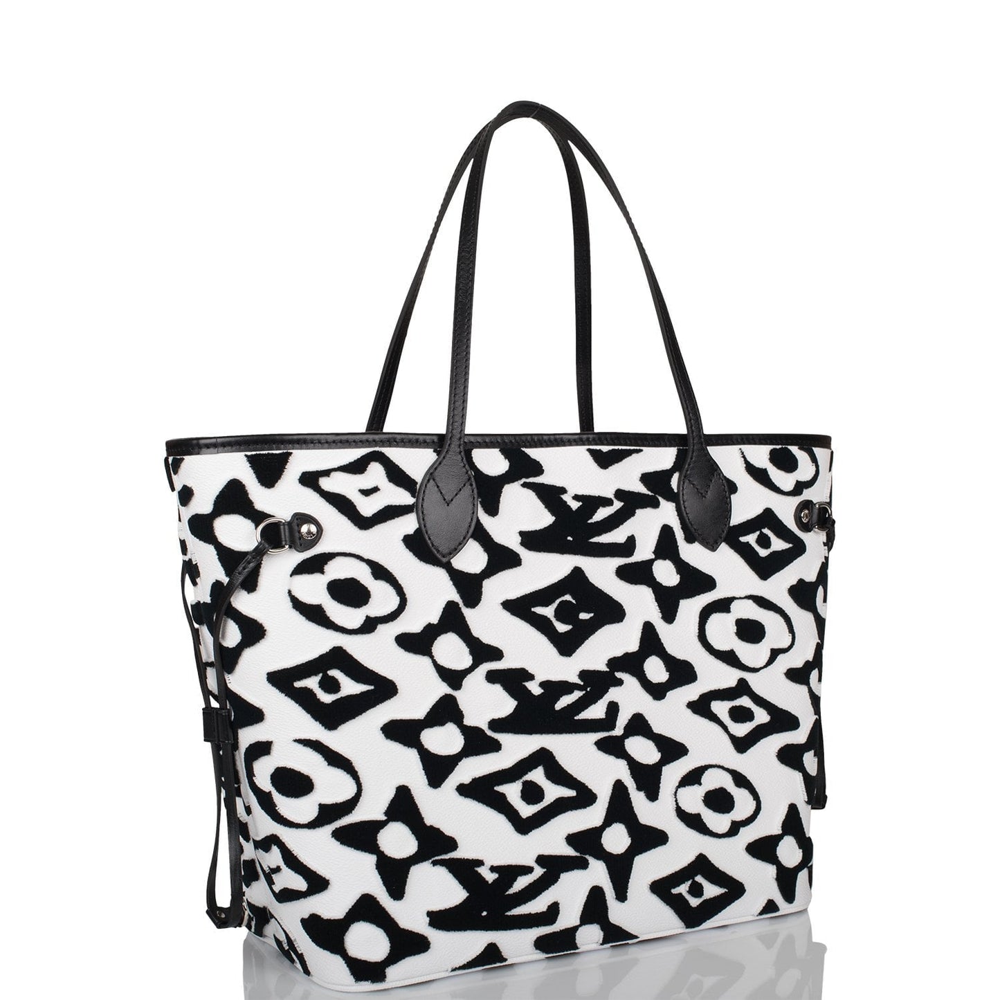 Louis Vuitton x UF Black and White Tufted Monogram Neverfull MM Tote