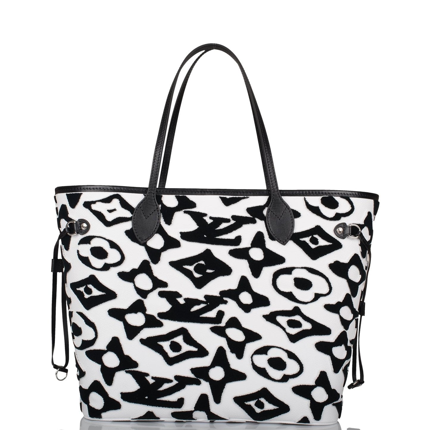 Louis Vuitton x UF Black and White Tufted Monogram Neverfull MM Tote