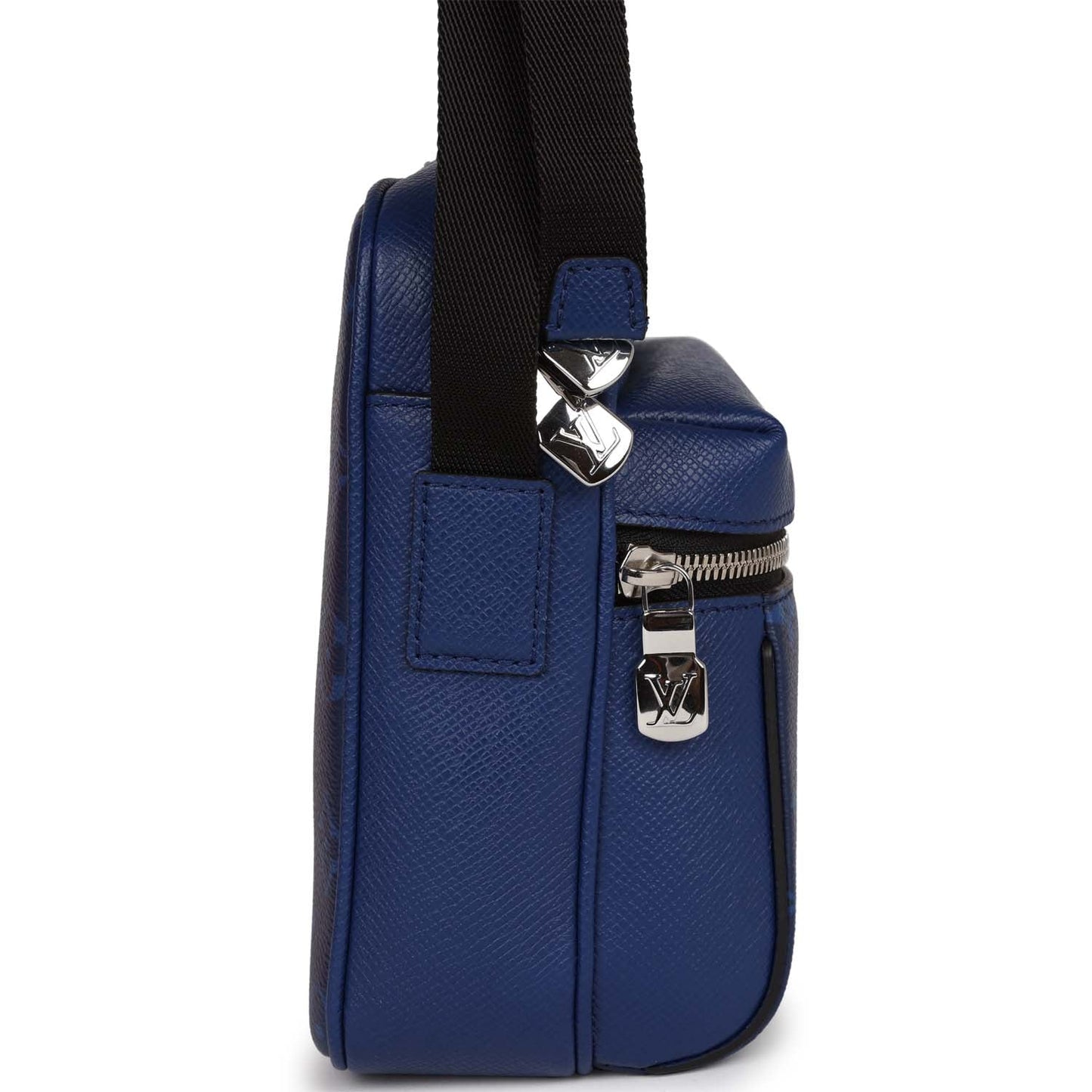Louis Vuitton Outdoor Messenger Blue Taiga Monogram Silver Hardware Handbag