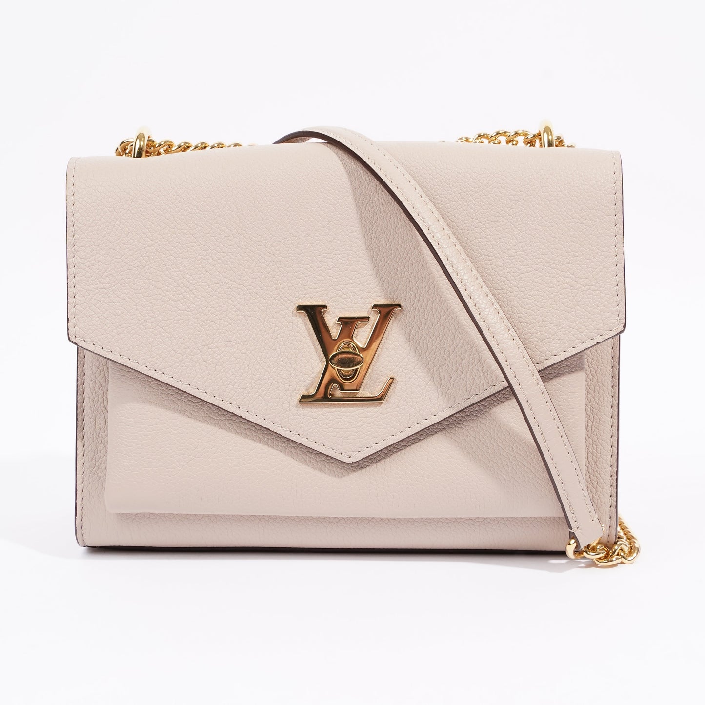 Louis Vuitton Mylockme Greige Beige Canvas One Size Handbag