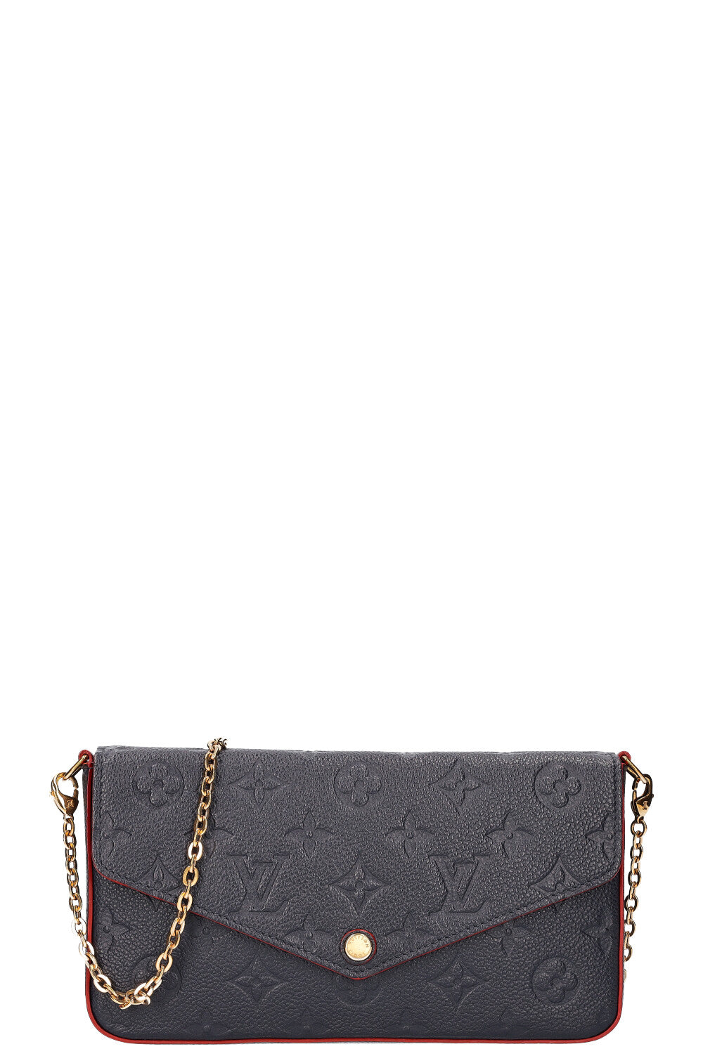 LOUIS VUITTON Felicie Pochette MNG Empreinte Navy Clutch