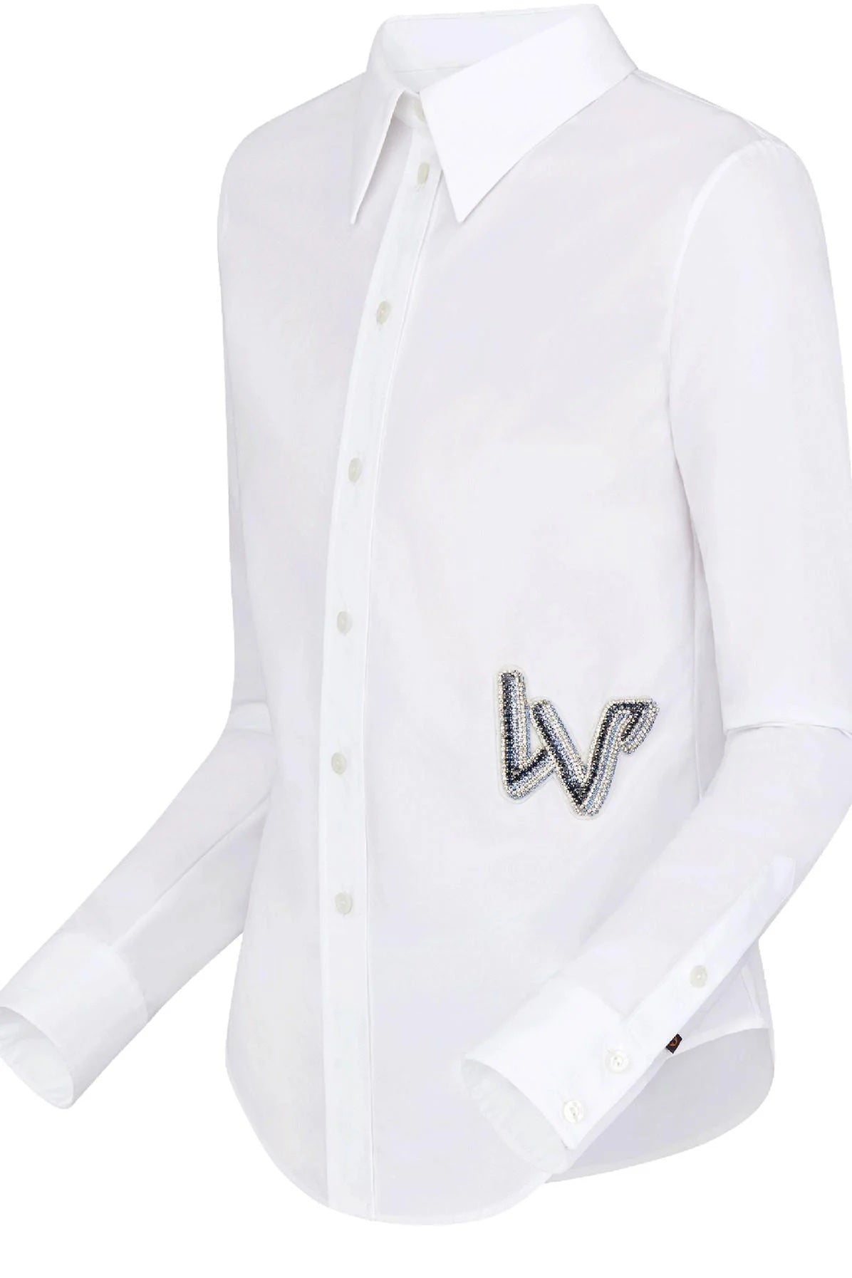 LOUIS VUITTON EMBROIDERED LV LOGO FITTED SHIRT