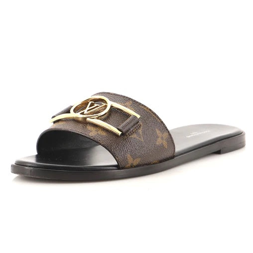 LOUIS VUITTON LV MONOGRAM LOCKIT MULES