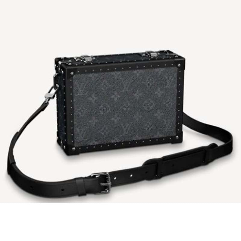 Louis Vuitton LV Unisex Clutch Box Monogram Coated Canvas Black-Leather