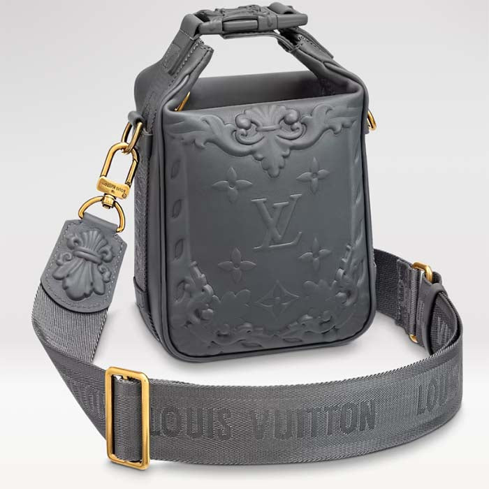 Louis Vuitton LV Unisex Cruiser Messenger Dark Shadow Gray Calf Leather Handbag