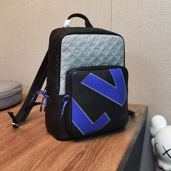 Louis Vuitton LV Unisex Dean Backpack Gray Taurillon Cowhide Leather