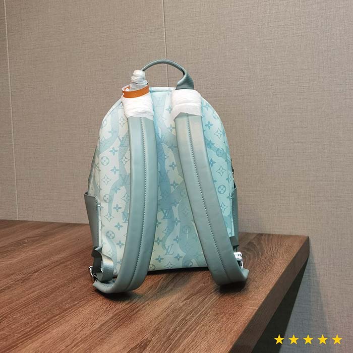 Louis Vuitton LV Unisex Discovery Backpack Crystal Blue Monogram Aquagarden Coated Canvas