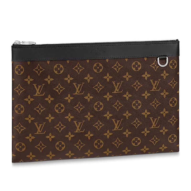 Louis Vuitton LV Unisex Discovery Pochette GM Monogram Macassar-Brown Clutch