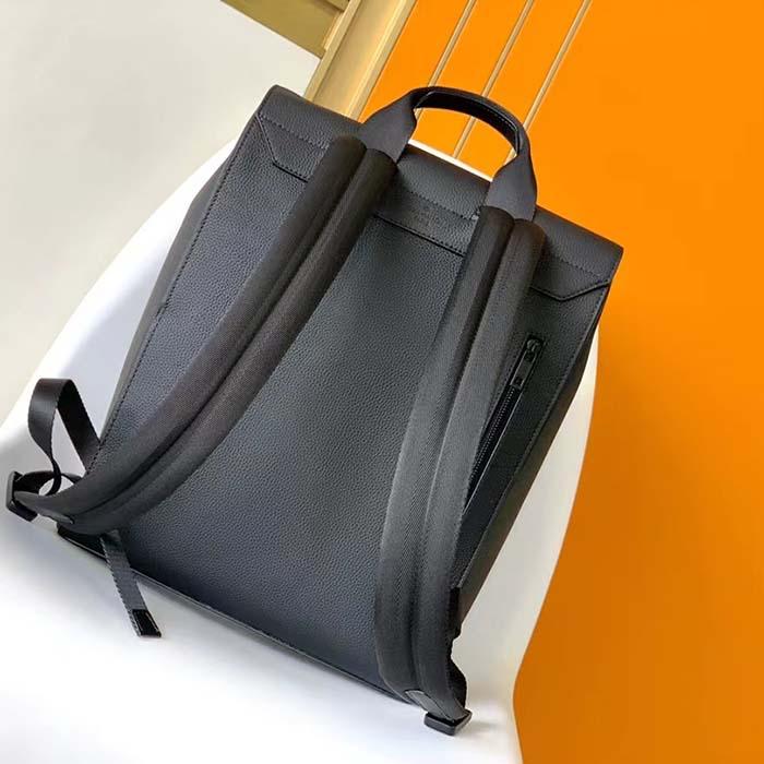 Louis Vuitton LV Unisex Fastline Backpack Black Cowhide Leather Textile Lining