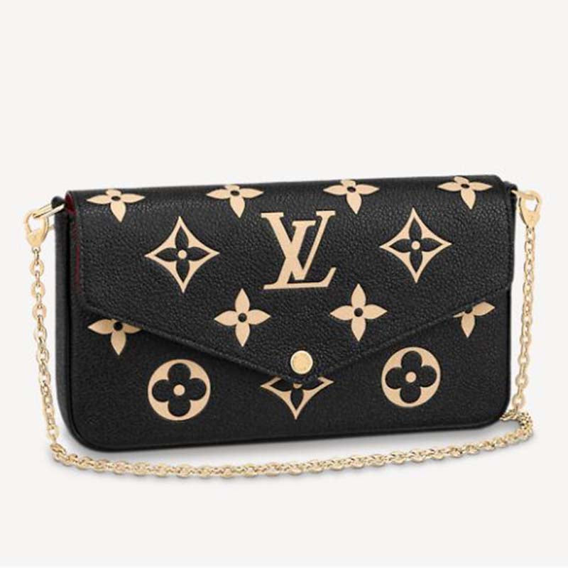 Louis Vuitton LV Unisex Félicie Pochette Monogram Empreinte Embossed Supple Grained Cowhide Clutch