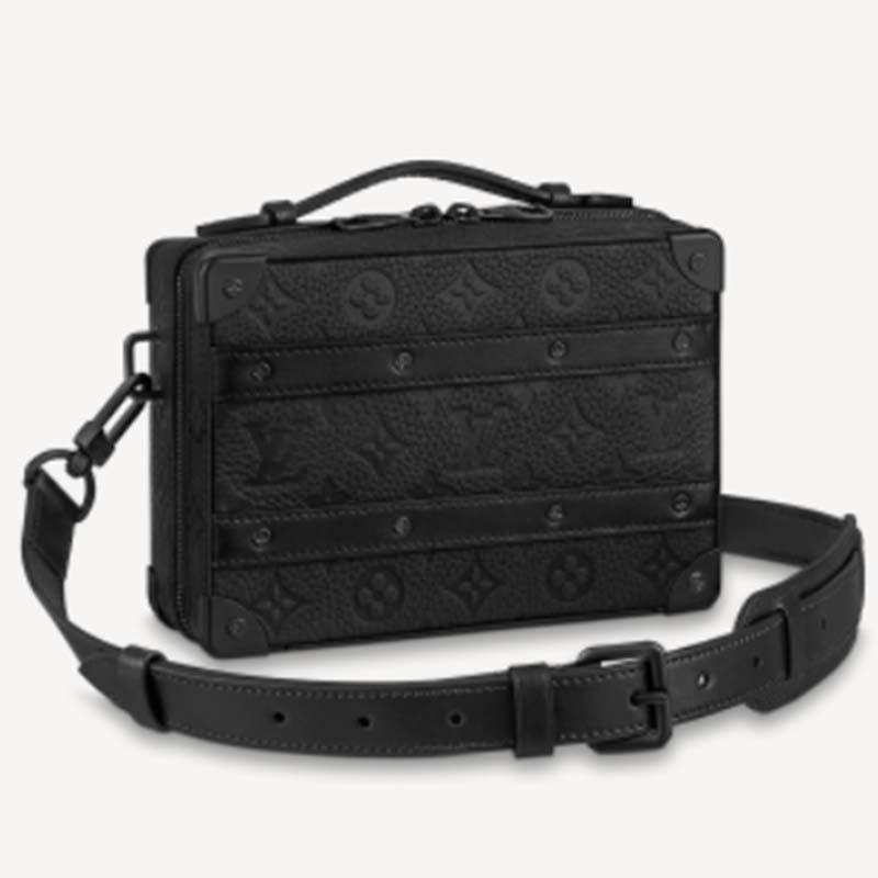 Louis Vuitton LV Unisex Handle Soft Trunk Black Taurillon Monogram Calf Leather Handbag