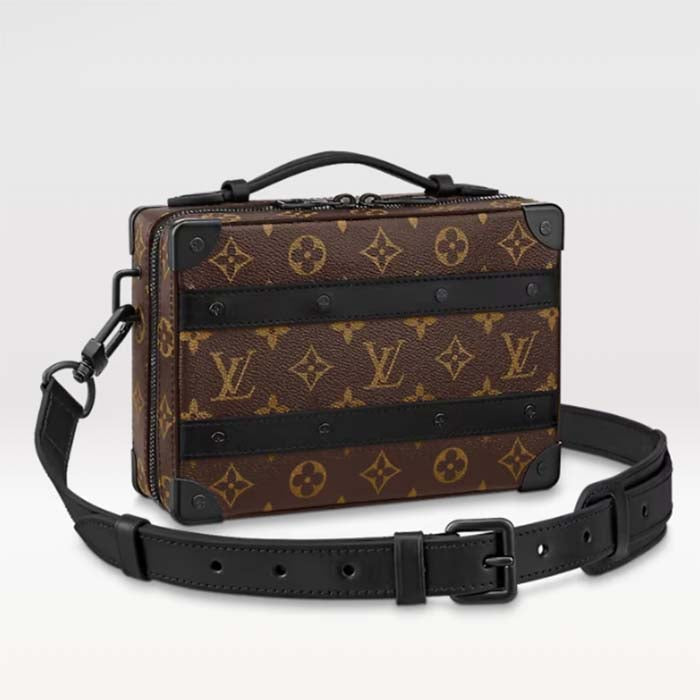 Louis Vuitton LV Unisex Handle Soft Trunk Monogram Macassar Coated Canvas Cowhide Leather Handbag
