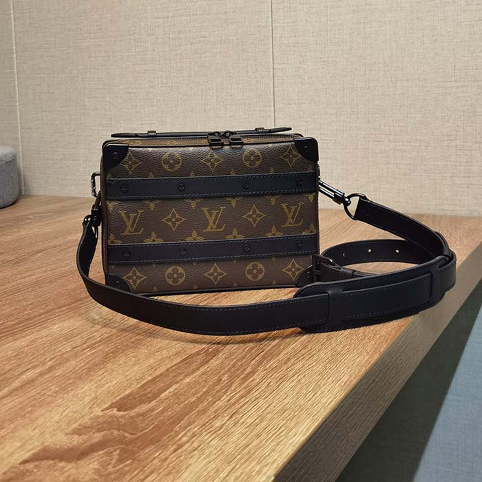 Louis Vuitton LV Unisex Handle Soft Trunk Monogram Macassar Coated Canvas Cowhide Leather Handbag