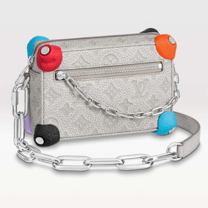 Louis Vuitton LV Unisex Mini Soft Trunk Chalk Taurillon Monogram Embossed Cowhide Leather Handbag