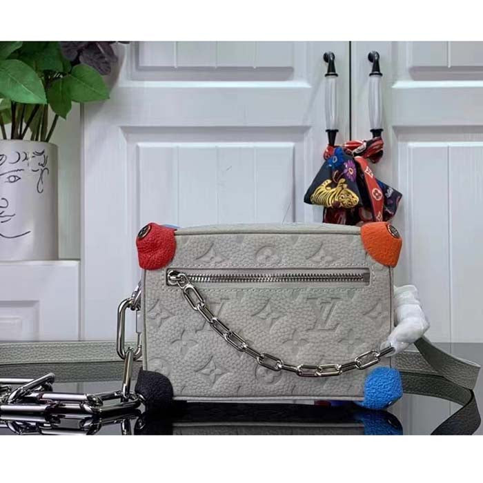 Louis Vuitton LV Unisex Mini Soft Trunk Chalk Taurillon Monogram Embossed Cowhide Leather Handbag