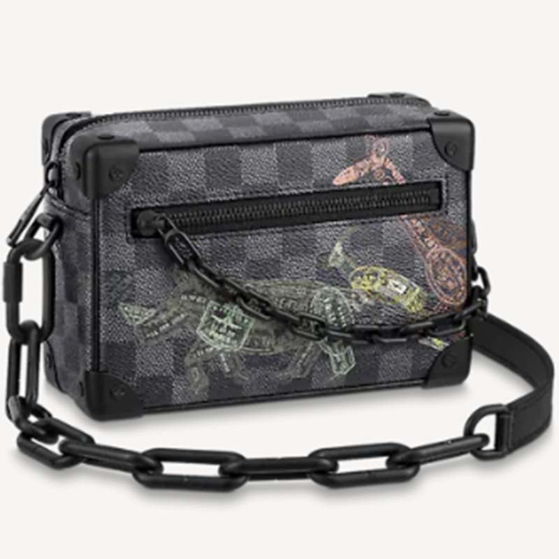 Louis Vuitton LV Unisex Mini Soft Trunk Damier Graphite Coated Canvas Handbag