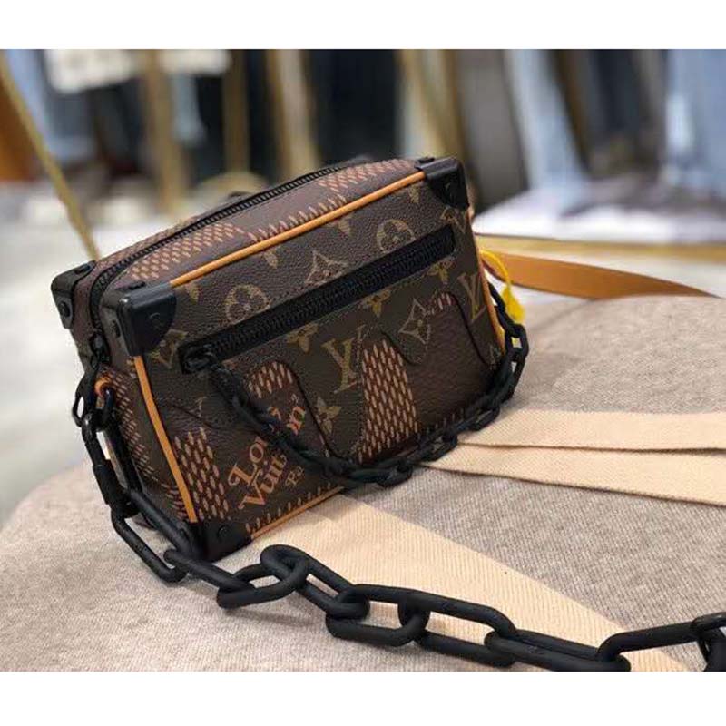 Louis Vuitton LV Unisex Mini Soft Trunk Giant Damier Ebene Coated Canvas Handbag