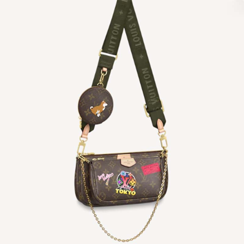 Louis Vuitton LV Unisex Multi Pochette Accessoires My LV World Tour Monogram Coated Canvas Clutch