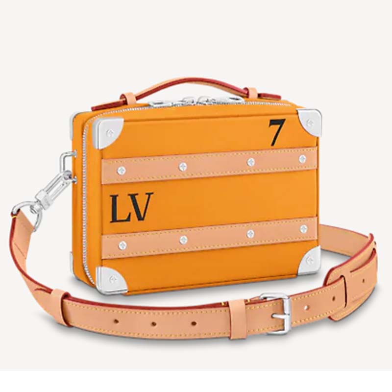 Louis Vuitton LV Unisex NBA Handle Soft Trunk No. 7 Saffron Cowhide Calf Handbag