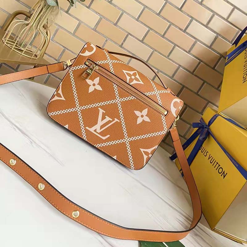 Louis Vuitton LV Women Pochette Metis Bag Embroidered Embossed Supple Grained Cowhide