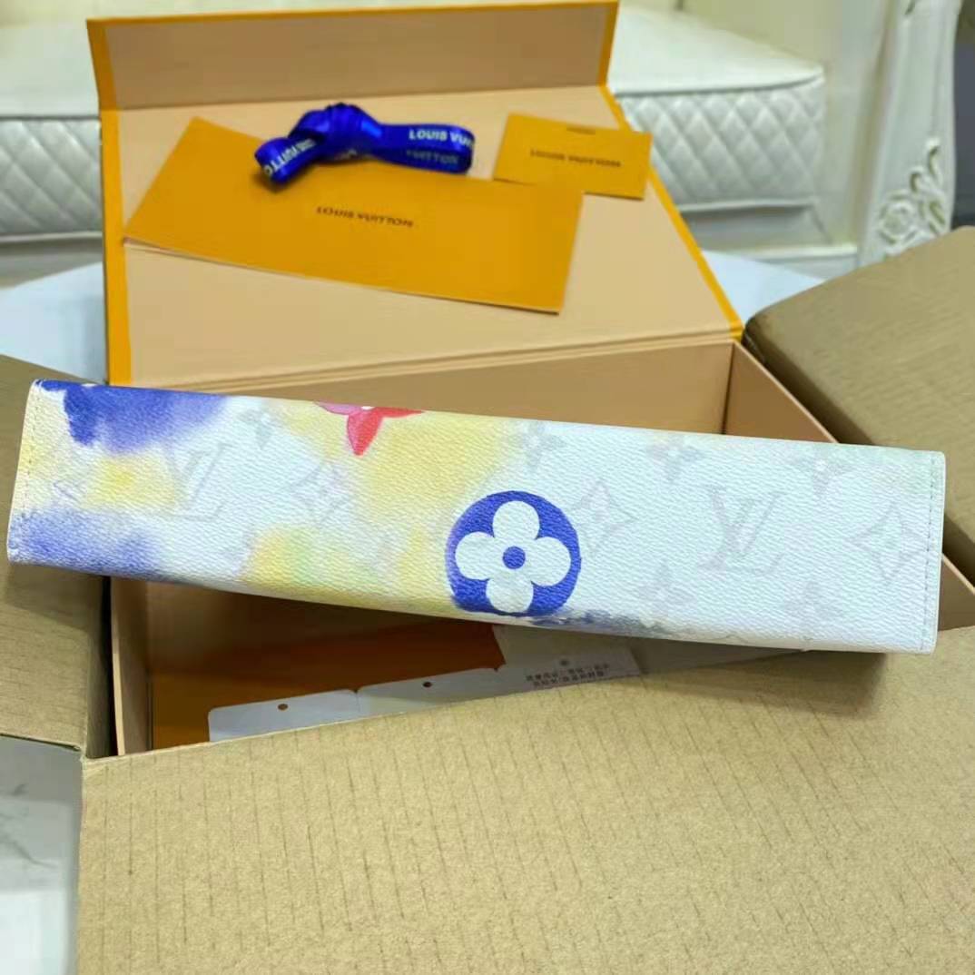 Louis Vuitton LV Unisex Pochette Voyage MM Monogram Watercolor Multico Coated Canvas Clutch