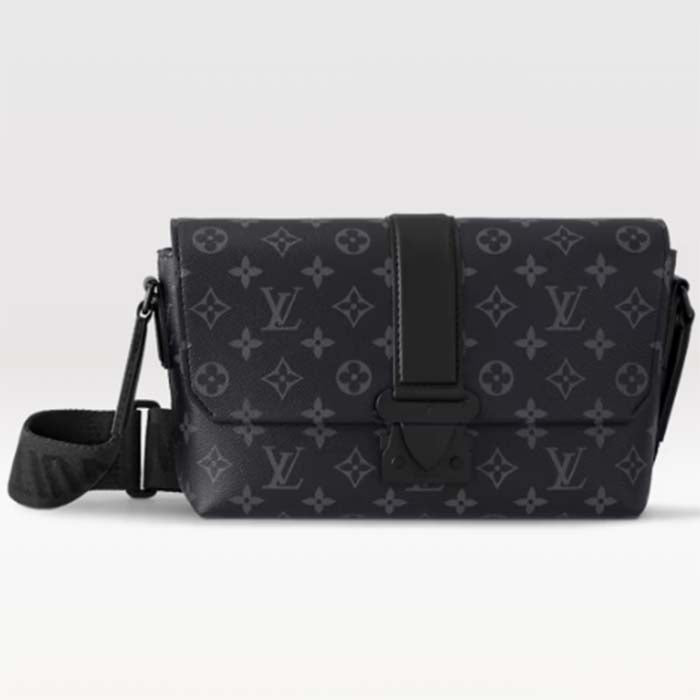 Louis Vuitton LV Unisex S-Cape Messenger Monogram Eclipse Coated Canvas Cowhide Leather Handbag