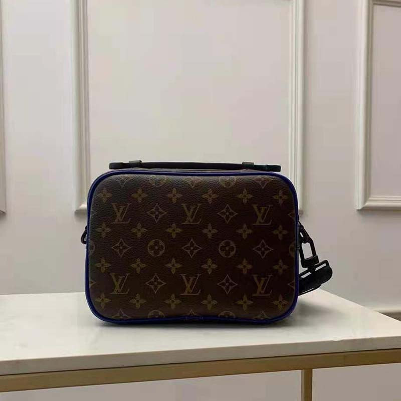 Louis Vuitton LV Unisex S Lock Messenger in Monogram Macassar Coated Canvas Handbag