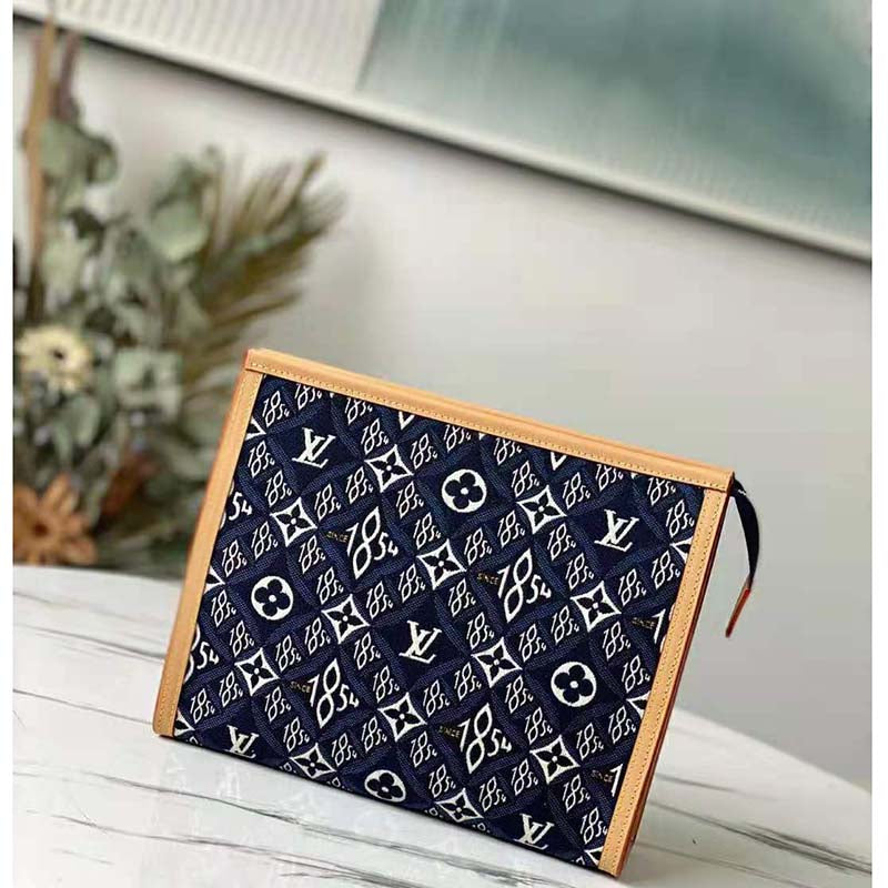 Louis Vuitton LV Unisex Since 1854 Toiletry Pouch 26 Monogram Flowers Canvas Clutch