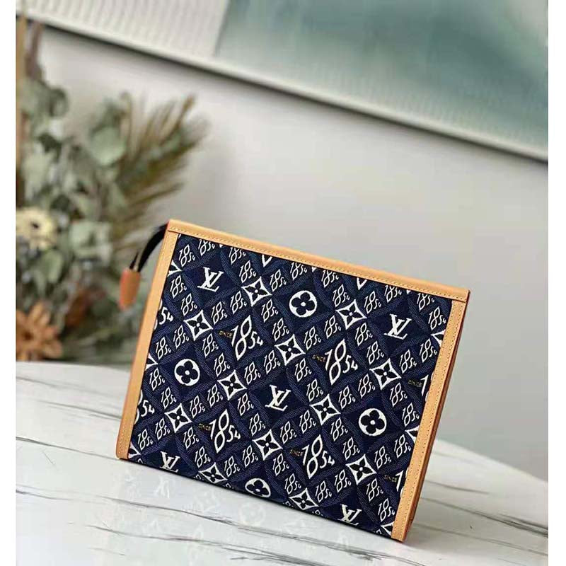 Louis Vuitton LV Unisex Since 1854 Toiletry Pouch 26 Monogram Flowers Canvas Clutch