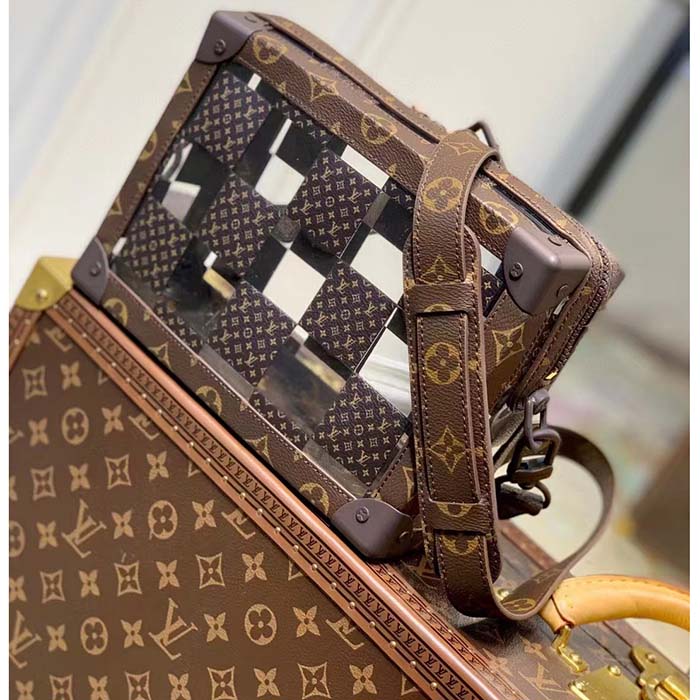 Louis Vuitton LV Unisex Slim Soft Trunk Brown Monogram Chess Coated Canvas PVC Handbag