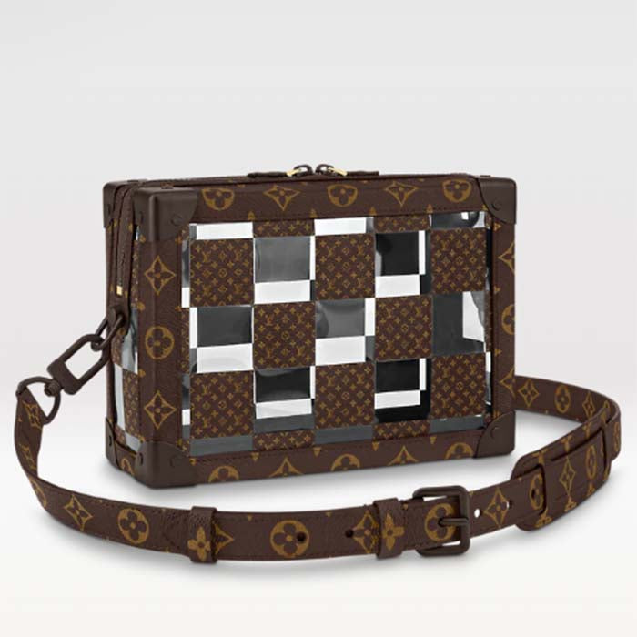 Louis Vuitton LV Unisex Slim Soft Trunk Brown Monogram Chess Coated Canvas PVC Handbag