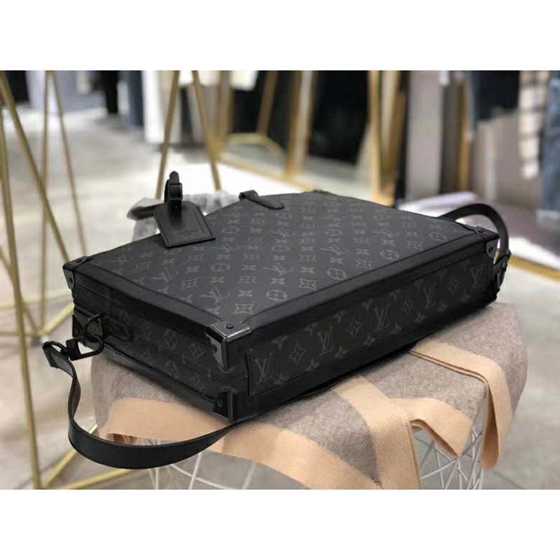 Louis Vuitton LV Unisex Soft Trunk Briefcase Monogram Eclipse Canvas Handbag