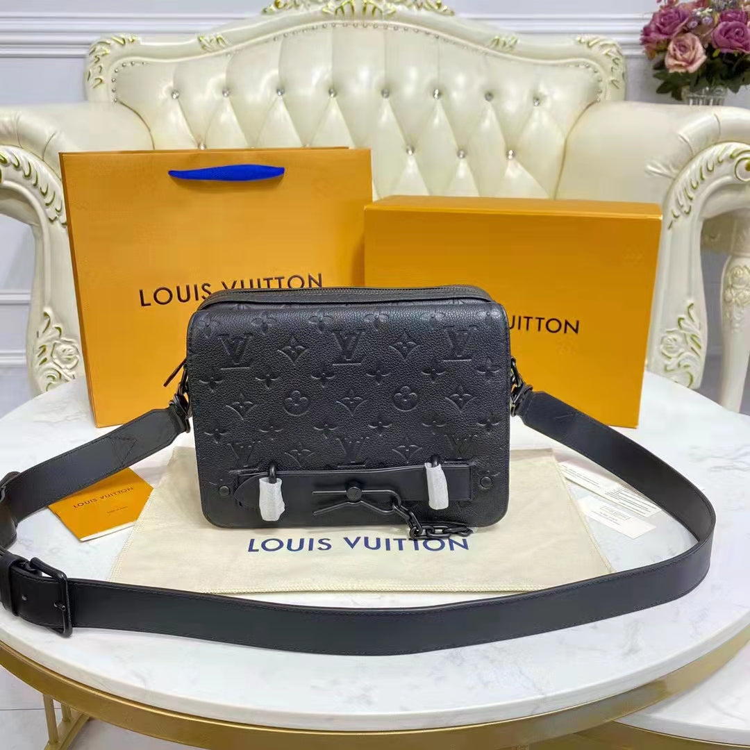 Louis Vuitton LV Unisex Steamer Messenger Monogram Cowhide Taurillon Leather Handbag