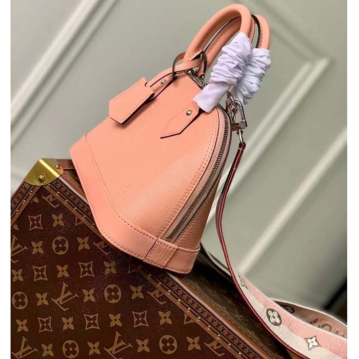 Louis Vuitton LV Women Alma BB Handbag Rose Trianon Pink Epi Grained Cowhide Leather