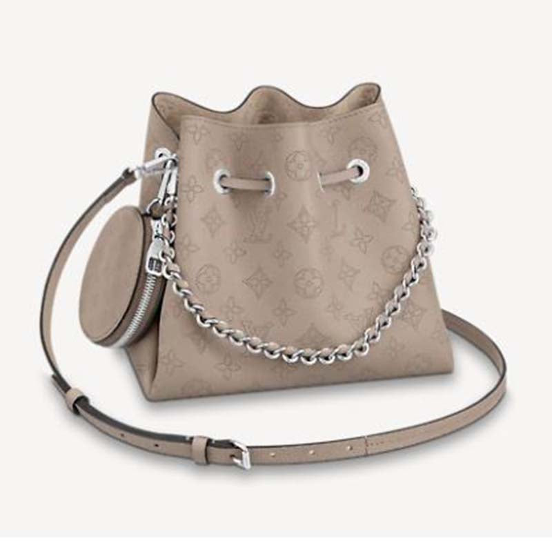Louis Vuitton LV Women Bella Bucket Bag in Mahina Calf Leather Monogram
