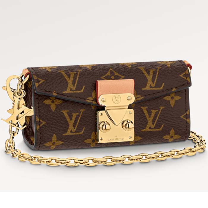 Louis Vuitton LV Women Bitsy Pouch Brown Monogram Flower Canvas Clutch