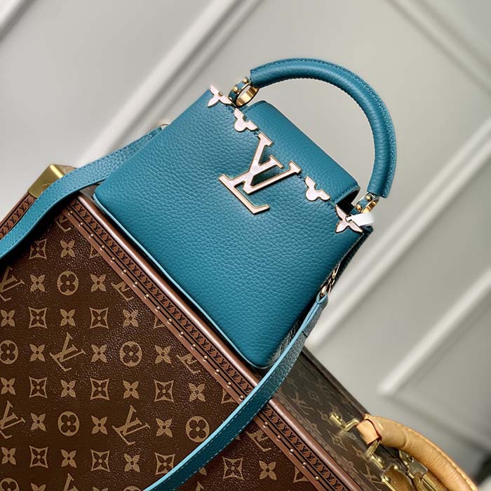 Louis Vuitton LV Women Capucines Mini Handbag Green Taurillon Cowhide Leather