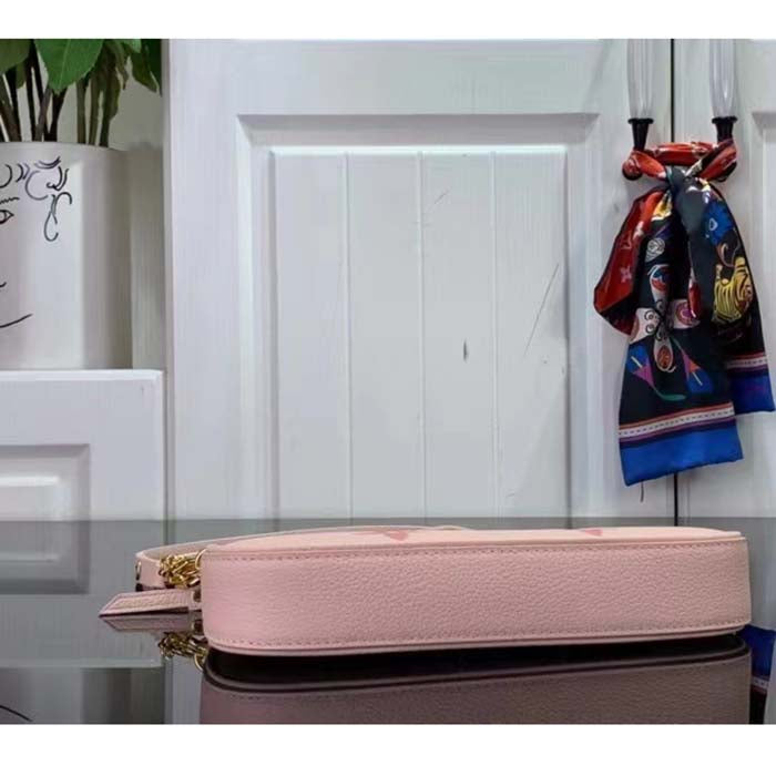 Louis Vuitton LV Women Easy Pouch Pink Monogram Empreinte Embossed Supple Grained Cowhide Clutch