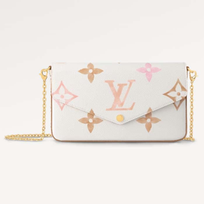 Louis Vuitton LV Women Félicie Pochette Beige Monogram Coated Canvas Microfiber Lining Clutch