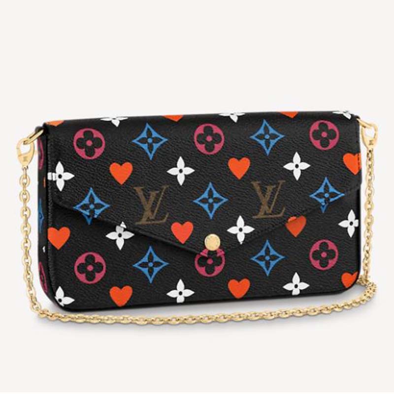 Louis Vuitton LV Women Game On Félicie Pochette Monogram Canvas-Black Clutch