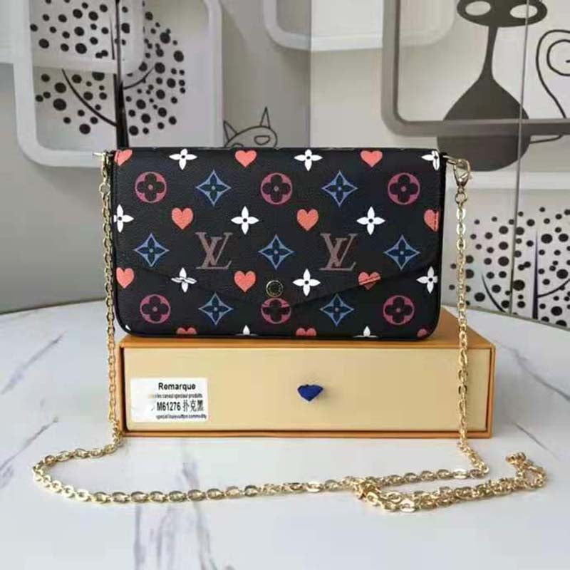 Louis Vuitton LV Women Game On Félicie Pochette Monogram Canvas-Black Clutch