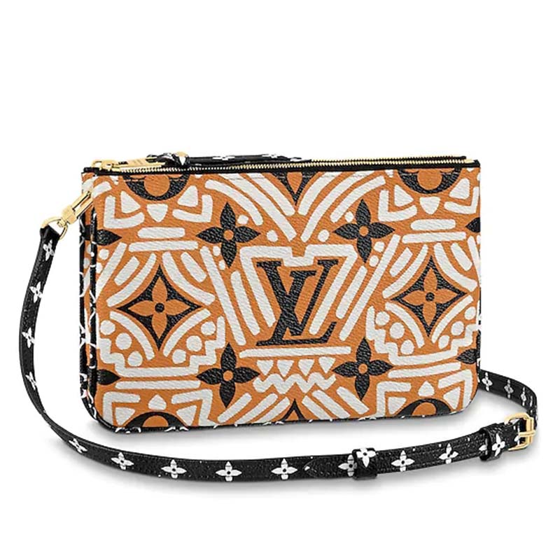 Louis Vuitton LV Women LV Crafty Double Zip Pochette Monogram Coated Canvas Clutch