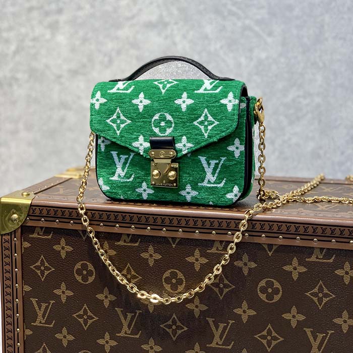 Louis Vuitton LV Women Micro Métis Bag Green Monogram Jacquard Velvet